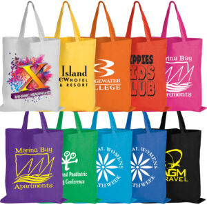 Short Handle Coloured Cotton Totes