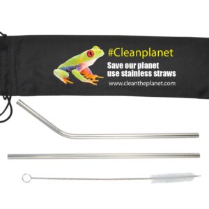 Stainless Steel Straws in Pouches